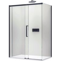 BERNSTEIN - Cabina doccia angolare in vetro con porte scorrevoli - 100x90x195cm - DX906 100 cm, 90 cm
