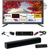 ANTARION TV LED 18.5" 47cm Smart Connect DVD Intégré + Barre de Son 30W