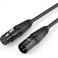 Cable de extensión de audio para micrófono XLR de 2 m, negro