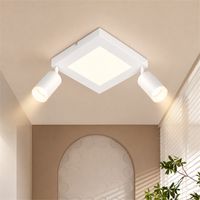 GBLY Led Deckenlampe 2 Flammig Deckenspot GU10 - Schlafzimmerlampe 3000k Weiß Küchenlampe 20W Deckenstrahler Schwenkbar für Wohnzimmer Küche Schlafzimmer