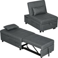 4-in-1 Multifunktionales Schlafsofa, umklappbarer Schlafsessel mit verstellbarer Rückenlehne und Kissen