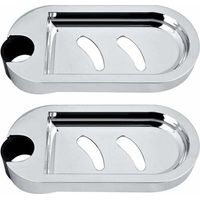 Douche Porte-Savon, 2 Pièces Porte-Savon pour Barre de Douche éponge Murale Titulaire Savon Saver Plateau étagère de Douche Réglable pour Barre de Douche Diamètre du Trou 25 mm