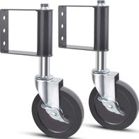 CHOYCLIT Torräder für Holztore, Hochleistungs-Torrollen mit Federung für Schwingtore aus Holz und Metallrohren, kleines Zauntor-Stützrad mit Feststellbremse