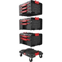 Qbrick – Servante d'atelier roulante légère 860x450x350 mm – 4 tiroirs – Charge maximale 150 kg – Roues en caoutchouc pour mobilité