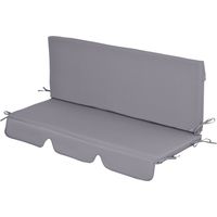 Cuscini da Esterno per Dondolo da Giardino 3 Posti con Lacci 2 Pezzi 130x45x5 cm Grigio
