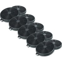 vhbw 10x Filtres à charbon actif compatible avec Whirlpool Continua 120, Continua 90, Cappa, Cappa Trivalcucin, Cielo hotte aspirante - 20,2 cm