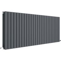 Hudson Reed Sloane Double Designer Horizontal Radiator 600mm H x 1572mm W - Anthracite