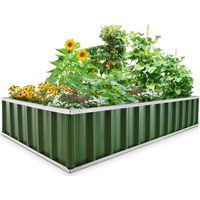 KINGBIRD Carré potager sans fond, 174x90x30cm, vert