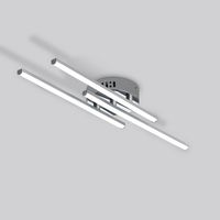 GOECO COECO Triple Strip LED Ceiling Light 18W, 6000K Bright White, Silver 37cm Slim Design for Living Room/Kitchen/Office - Energy-Saving & Modern, 220V