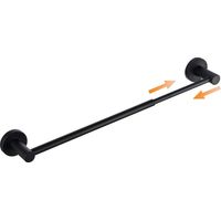 Porte-serviettes réglable de 40 à 66 cm, barre porte-serviettes murale pour salle de bain, noir, acier inoxydable 304-AquaForge