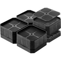 BEBUSINGOTO Elevadores de patas de cama, elevadores de muebles, elevadores de cama, elevadores de pies, aumentan la altura 4 cm u 8 cm (paquete de 4, negro)
