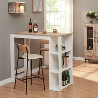 Mesa de Bar Danderyd con 3 estantes aglomerado 120x60x106 cm