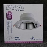 Plafonnier encastré LED 30W downlight blanc fixe Ø 230x102mm 4000K 2400lm 70° IP20 Leseli Reflect Targetti