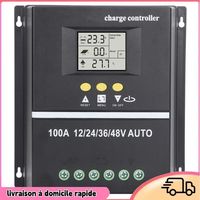 Contrôleur de Solaire MPPT 100A, écran LCD, de Tension de sécurité, Compatible avec Batterie GEL, Inondée et