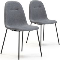 2er Set gepolsterte Brenda Esszimmerstühle Grau, SGS zertifiziert, 44 x 54 x 85 cm