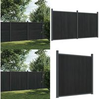 Panneau de clôture gris 353x186 cm WPC - Clôture De Jardin - Clôture Résidentielle - Clôture Composite - Clôture WPC - Barrière De Jardin - Home & Living
