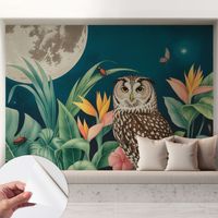 Selbstklebend Tapete modern - Wanddeko für Küche - Klebefolie Wand - luxus Look Mond-Safari 208x146 cm
