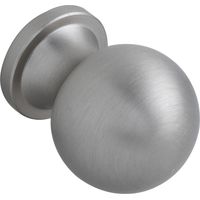 Technik Team Möbelknopf Isse ø 20mm - Tiefe 26mm, Sockel ø 16mm, Messing Edelstahl-Effekt