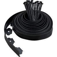 Lawn Edging With Ground Stakes - Flexible Plastic Border