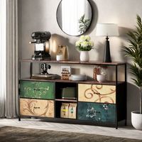 Moderner Buffet - TANANT - 4 Schubladen - LED - 137x29.8x78 cm - Wohnzimmermöbel