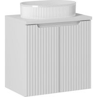 Ensemble Meuble Salle de Bain 2 portes + Vasque + Plateau Blanc L 60 x P 40 x H 59,5 cm - Astral Blanc - Livraison gratuite
