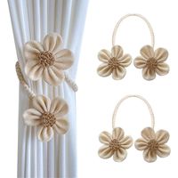 Lot de 2 embrasses bohèmes à motif floral pour rideaux, décoration maison et bureau.