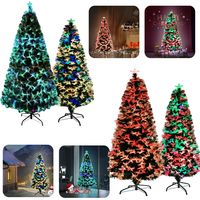 HENGMEI Sapin de Noël en PVC avec éclairage, 210 cm Vert Avec pied en métal, Lena Décoration de Noël, LED en fibre de verre