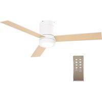 Ventilador de techo 2 en 1 con iluminación LED – 3 velocidades silenciosas – Control remoto – 112 cm de diámetro – Color natural y blanco