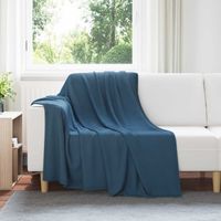vidaXL Jeté Bleu marine 200 x 150 cm Toison