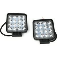 Tempo di Saldi 2 Fari 48W Quadrato, Faretto Led da Lavoro, 16 Led da 3W, di Profondità, Auto, Barca, Multicolore, 2 Pezzi