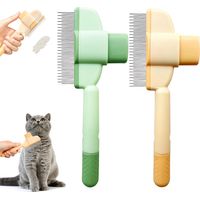 Lot de 2 brosses pour chat Brosse à poils longs et poils courts Idéale pour les chats à poils longs et à poils courts Élimine les poils morts Favorise un pelage sain Parfait pour la maison