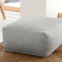 SACASA - Pouf carré en velours gris - PALAU 50x50 cm