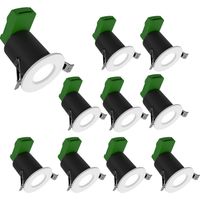 Aluson – Lot de 10 coupelles RT2020 IP65 blanches – Étanches pour spots LED GU10 – Résistance au feu 30/60/90 minutes – Installation rapide