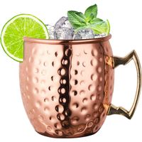 Moscow Mule Copper Mugs 530ml Stainless Steel Copper Beer Mugs Cocktail Copper Mug Hammered Cups Bee
