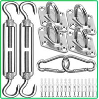 Kit de matériel pour voiles d'ombrage - Kit d'installation de Pare-Soleil en Acier Inoxydable 304-15,2 cm - pour Installer des voiles d'ombrage rectangulaires et triangulaires pour terrasse, Jardin