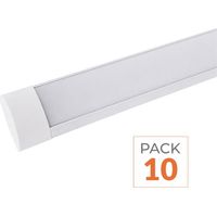 Silamp – Pack de 10 réglettes LED 120cm 36W – Blanc froid 6000K – 3600 lm par réglette – IP20 pour intérieur sec