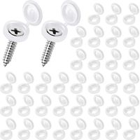 Lot de 100 Cache Vis Blanc 15mm à Charnière en Plastique pour M 4 à M 6 - Cache Rivet Capuchon