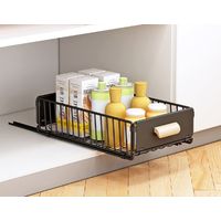 Tiroir Coulissant Cuisine, 24x40x10CM Organiseurs de Placards, pas Besoin de Percer Panier Coulissant Cuisine pour Rangement Dressing