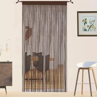 1 Rideau Fil Anti Mouches, Coupe Libre, Maille Fine, Pour Porte Extérieur Et Fenêtre, 90 x 200 cm