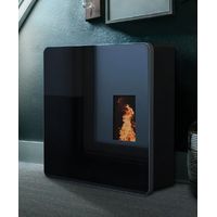 Stufa a pellet aria monolitik 10kw slim con anta scorrevole. design moderno