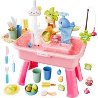 Table à eau pour enfants – Piscine de jeux 4 en 1 – Accessoires inclus – Favorise la créativité et la motricité – Dimensions 54x29x53 cm – Bb-Boom