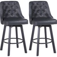 ralex-chair Tabouret Bar, Tabouret de Bar Moderne en Cuir PU imperméable, Chaise de Bar rotative à 360° avec Repose-Pieds, Hauteur d'assise 66,5 cm, Capacité de Charge 150 kg(Lot de 2,Noir)