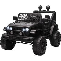 Voiture Électrique Enfant 12V avec Télécommande, Phares, Klaxon, Noir 100x64,2x71 cm