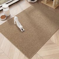 SIENTICE Alfombrilla rascadora de cuerda trenzada natural, alfombrilla resistente para gatos y perros, marrón, 40 x 60 cm
