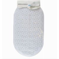 Tappeto Tappetino Pvc Antiscivolo Ovale Vasca Bagno Doccia Bianco 68x37 Cm 87228
