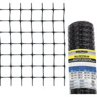 Rotolo da 10 metri di rete protettiva per pollame BOP (larghezza 1 metro con sezioni 25x25 mm e densità 40 g/m²) in nero