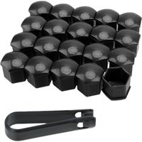 20 Pièces Cache Ecrou, Cache Ecrou 17mm, Cache écrou de Roue, Capuchons D'écrou de Roue Universel,Cache Boulon, pour la Plupart des Voitures, Noir