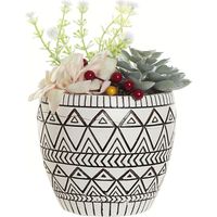Cache-pot garni boho tribal en résine