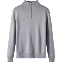Pull thermique décontracté à col zippé pour homme, en maille torsadée.