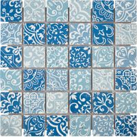 MOSAIQUE TRAVERTIN BAROQUE BLEU 1 PLAQUE 30,5 x 30,5 CM CASA LINEA